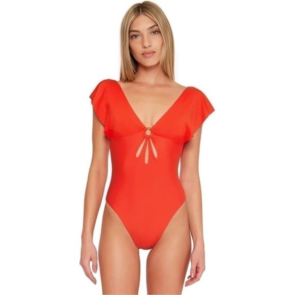 Trina Turk Monaco Flutter One Piece Swimsuit Size 8 - Picture 1 of 10